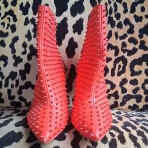 STEVE MADDEN VAPOR ANKLE STILETTO BOOTS SIZE 7 RED WORN ONCE